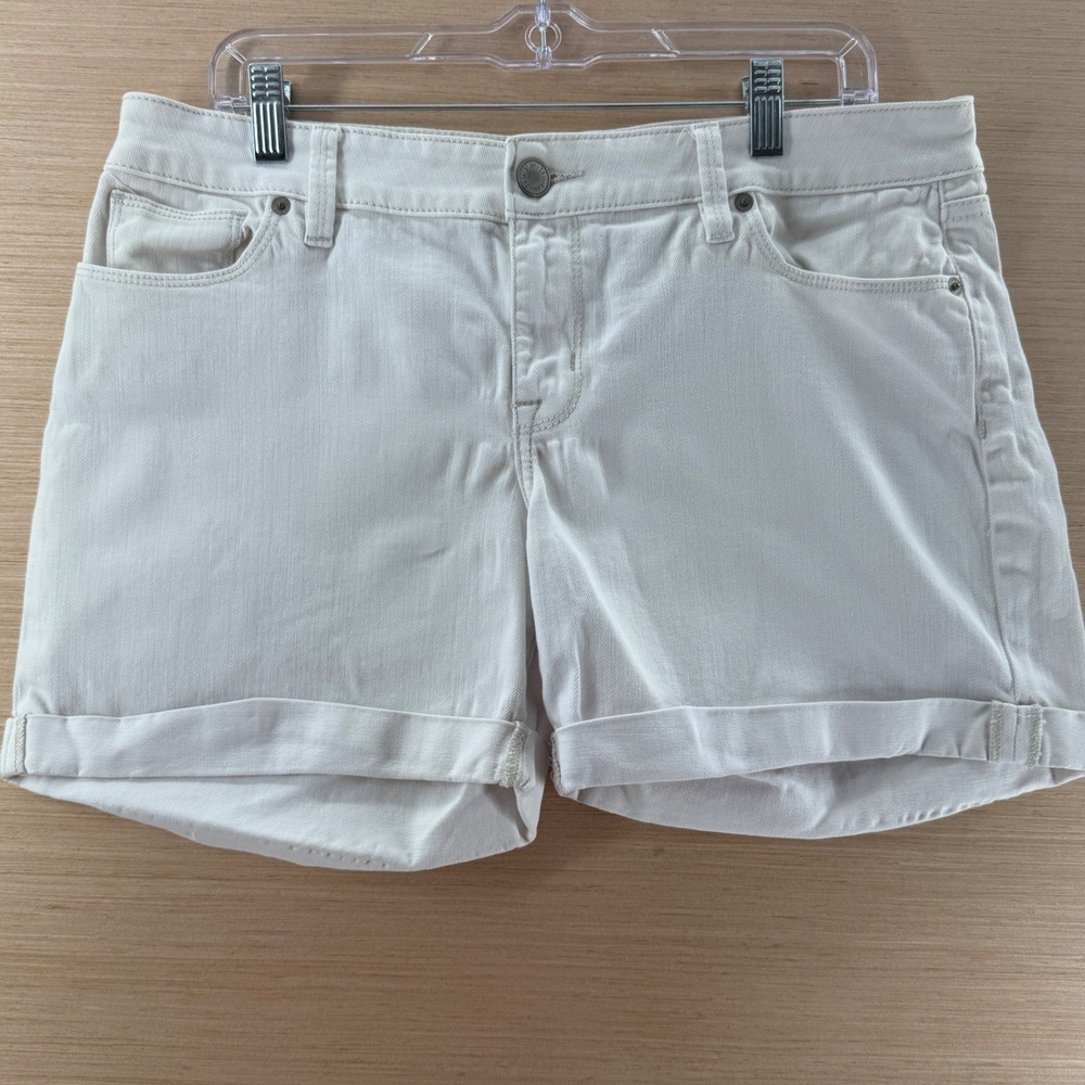 The Limited Denim Easy Short Womens 12 White Cotton Stretch Mid Rise Coastal